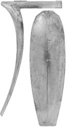Bedford County Pennsylvania Style Buttplate,
wax cast steel

Overall length 4-3/8", width 1-13/32", comb 2-19/64"